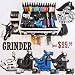 GRINDER Tattoo Kit 4 Machine Guns Power Supplies / 15 INK / LCD Power Supply / 50 Needles / PLUS Accessories