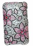 Silver with Pink Daisy Flower Jewel Pearl Premium Luxury Full Diamond Rhinestone Snap on Hard Skin Faceplate Bling Case for Apple Ipod Touch Itouch 2nd Generation 3rd Generation 2nd Gen 3rd Gen 8Gb 16GB 32Gb