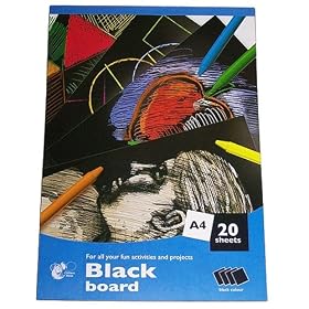 Artists Blackboard Pad - 20 Sheets of black, A4, heavyweight paper