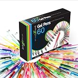60 Gel Pen Set, Colors, Metallic, Glitter, Neon, Pastel, Basic, Office Stationery Back to School Art Supplies, Coloring Pens Children Toys, Adult Coloring Book Pens Drawing,Sketch,Painting and Writing