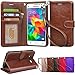 Grand Prime Case, Arae Samsung Galaxy Grand Prime wallet case,[Wrist Strap] Flip Folio [Kickstand Feature] PU leather wallet case with ID&Credit Card Pockets For Samsung Galaxy Grand Prime (Brown)