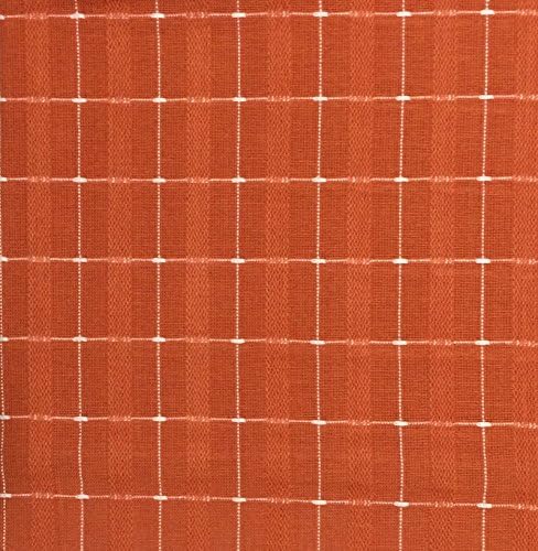 Cotton Park Cottage Burnt Orange and White Plaid Fabric Tablecloth (60 x 84 Oblong)