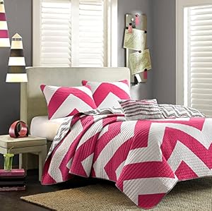 Mizone Libra 3 Piece Coverlet Set, Twin/Twin X-Large, Pink