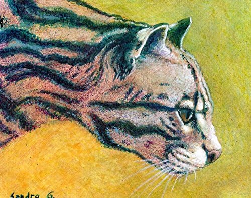 Ocelot Leopard Cat original acrylic wall art painting - 9 x 7 1/2inch - 100% hand painted - decor animal art
