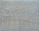 Queen Handmade Crochet Lace Bedskirt 14 Drop, Ivory, 8 corchet band