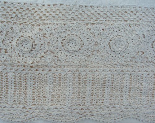 King Handmade Crochet Lace Bedskirt 14