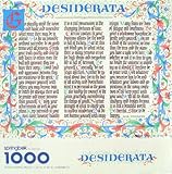 More Desiderata Puzzle ~ 1000 Interlocking Pieces
