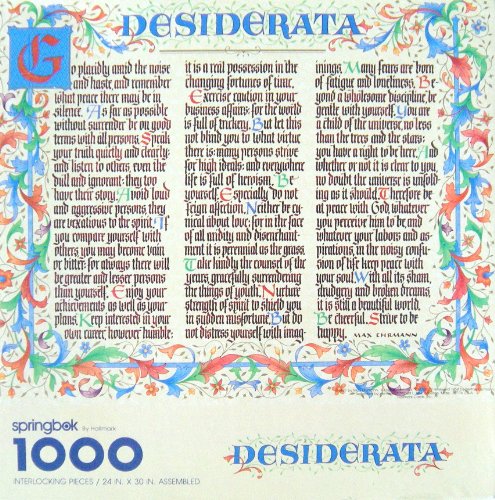 See Desiderata Puzzle ~ 1000 Interlocking Pieces
