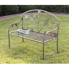 42 Asian Inspired Outdoor Garden Bench With Lavish Leaf Design by CC Home Furnishings