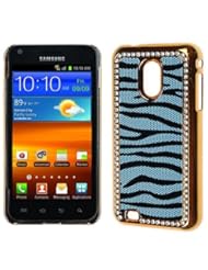 Wireless: Gold Blue Zebra Bling Rhinestone Diamond Crystal Case Cover For Samsung Galaxy S 2 Epic 4G Touch D710 R760 - RM Trading