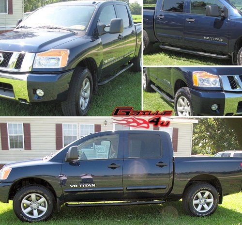 Fits 2004 2013 Nissan Titan Crew Cab Black Nerf Bars