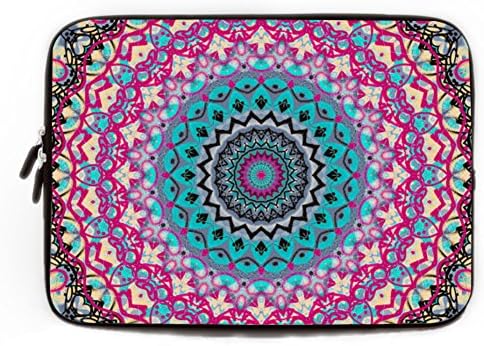 Bohemian Boho Pink Blue FloralUltra-Slim Compact Neoprene Padded Sleeve Case Bag for ASUS ZenBook Pro UHD 15 inch Touchscreen Laptop and other 15" 15.6"