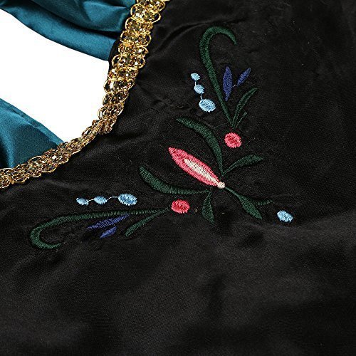 Imagen 5 de Frbelle® Vestido de Princesa con 3 Piezas de Peluca Tiara Diadema Varita Mágica Disfraz de Carnaval Cumpleaños Fiesta Cosplay Halloween para Niñas de 2 3 4 5 6 8 Años