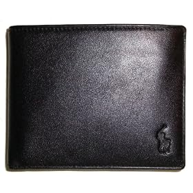 Buy Mens Polo By Ralph Lauren Passcase Wallet Black w Logo by Ralph Lauren