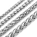 Zysta 3mm Wide 20Inch Silver Necklace Wheat Chain Replacement 316L Stainless Steel Link Cable Rope Lobster Clasp for Men Women