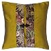 Decorative Handmade Grecian Gold & Floral Pastel Thai Silk Cushion Cover / Pillow Sham