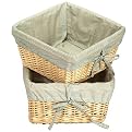 Wicker Baskets Set Of 2 - Sage Gingham
