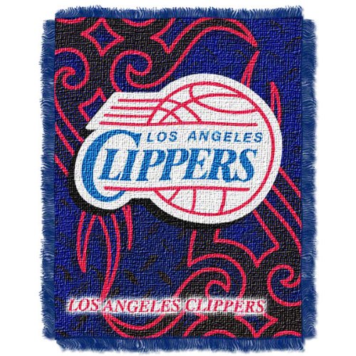Los Angeles Clippers NBA Triple Woven Jacquard Throw (Tattoo Series) (48x60")