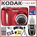 Kodak EasyShare C142 10MP Digital Camera with 3x Optical Zoom and 2.5 Inch LCD in Red + 4GB Deluxe Accessory Kit