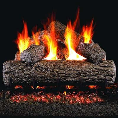 Peterson Real Fyre 12 Inch Golden Oak Log Set With Vented Natural Gas G4 Burner - Match Light
