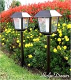 SohoDecor 2 Pack Classic Distressed Iron(DI) Landscaping Solar Lights - New 2009 Version with Ultra High Sensitive Amorphous Solar Panel