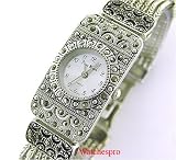 New Antique Marcasite Bangle Ladies Square Watch Chains