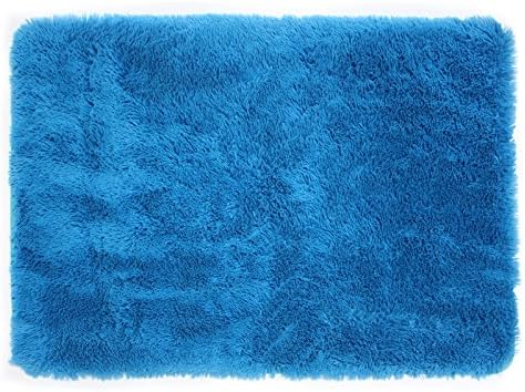 Monster Shag Bright Rug, Blue, 31 x 44"