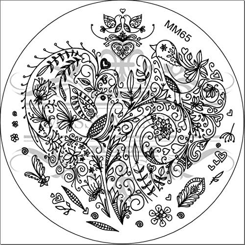 MESSY MANSION MM65 Nail Art Stamping Plate - Birds and Vines