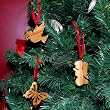 Hand Carved Olive Wood Decorative Collection Ornament Set of 3