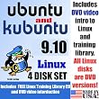 Ubuntu 9.10 and Kubuntu 9.10, 4-disks DVD Set Includes "Introduction to Linux" video-DVD, Linux Training Library and printed Quick Reference Card of Linux commands, 64-bit Set