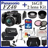 Panasonic Lumix DMC-FZ40 Digital Camera + SSE Pro Value 16GB, Deluxe Carryi ....