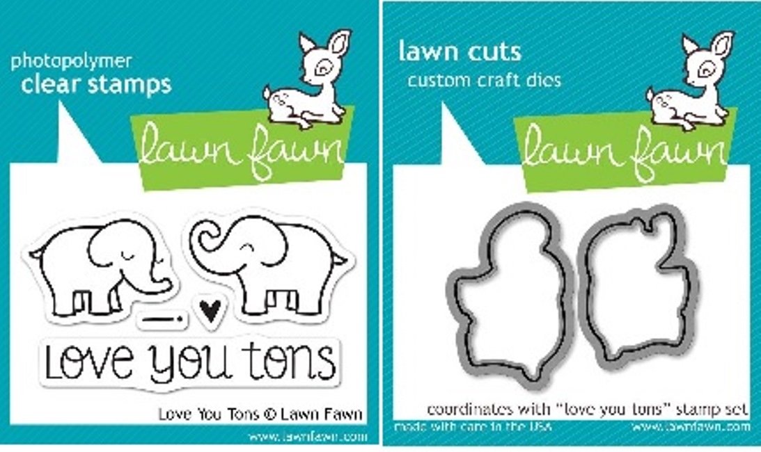 Amazon.com: Lawn Fawn Love You Tons Clear Stamp and Steel Die Set ...