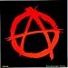 Anarchy - Red A Logo in Circle on Black Square - 4 1/8 Square Sticker / Decal
