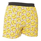 Fastpitch Softball Sports Novelty Print Cotton Jersey Boxers Boxer Shorts, False Fly, Roomy Fit, Exposed Elastic Waist.