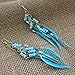Idealway Blue Resin Beads Feather Long Dangle Earrings for Women Jewelry