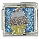 Cupcake Food Beverages Italian Charms Bracelet Link