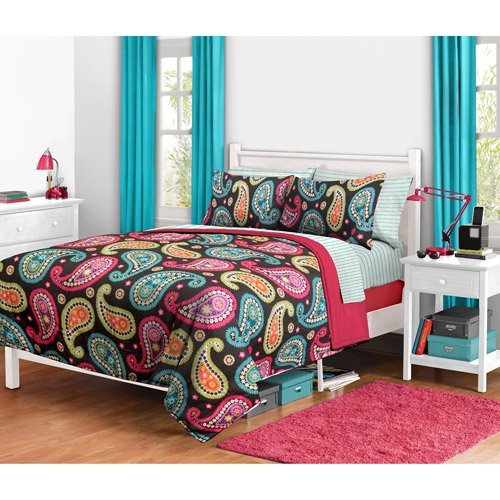 Girl Orange Aqua Teal Comforter Set Childrens Comforters