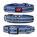 Heavy Duty Dog Collar With Handle | Ballistic Nylon Heavy Duty Collar | Padded Reflective Dog Collar With Adjustable Stainless Steel Hardware | Easy Sizing for All Breeds (Small, Midnight Blue)
