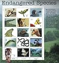 1996 ENDANGERED SPECIES #3105 Souvenir Sheet of 15 x 32 cents US Postage Stamps
