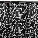 Sin in Linen Nightshade Black and White Vine Print Fabric Shower Curtain 100% Cotton Sateen 300 Thread Count