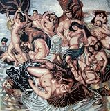 130x130" Bacchanalia Mosaic Mural Art Tile Wall Decor