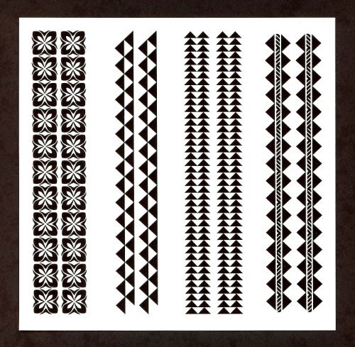 Polynesian Warrior Band Temporary Tattoos / Pack of 2 Sheets - 8 Double Bands Total