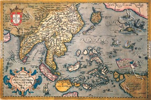 Art Poster, Map of South East Asia - 27.5 x 18.75