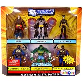 DC UNIVERSE JUSTICE LEAGUE UNLIMITED GOTHAM CITY PATROL 6 PACK: HUSH, BATMAN, CATWOMAN, KILLER CROC, GOTHAM CITY S.W.A.T.