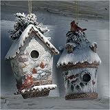 Club Pack 12 Nature's Story Teller Cardinal Birdhouse Christmas Ornaments