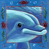 Underwater Dolphin Canvas Reproduction