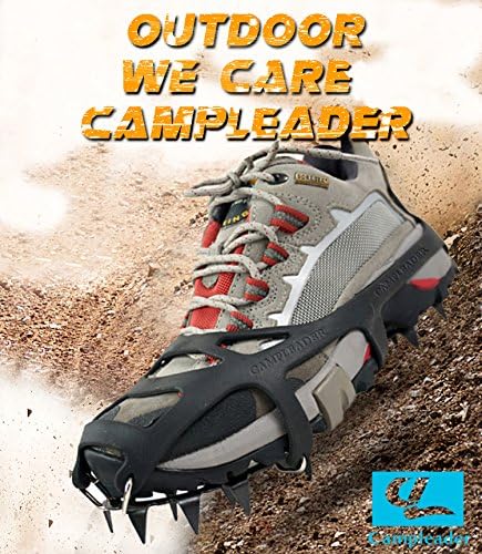 CAMPLEADER Crampon 2015 Spring Traction Cleats for Snow &amp; Ice Safe Protect Shoes (Ergonomic Fifth Edition) (Ergonomic Crampon Fifth Edition 2015, Large (US"8-10"/EU"41-44"))