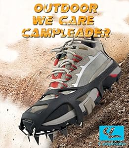 Campleader ® Crampon 2015 Spring Traction Cleats for Snow and Ice Safe Protect Shoes (Ergonomic Fifth Edition) (Ergonomic Crampon Fifth Edition 2015, L(US