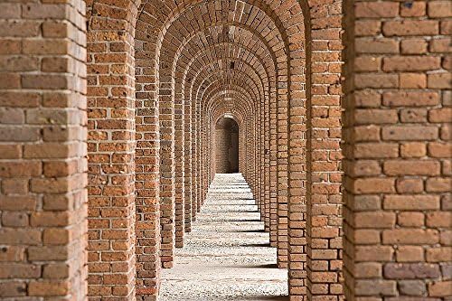 Brick Arche Walkway Wallpaper Wall Mural - Self-Adhesive - Multiple Sizes - National Geographic Image from Magic Murals