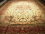 13'1 x 20'1 Beige Persian Hand Knotted Wool Tabriz Rug